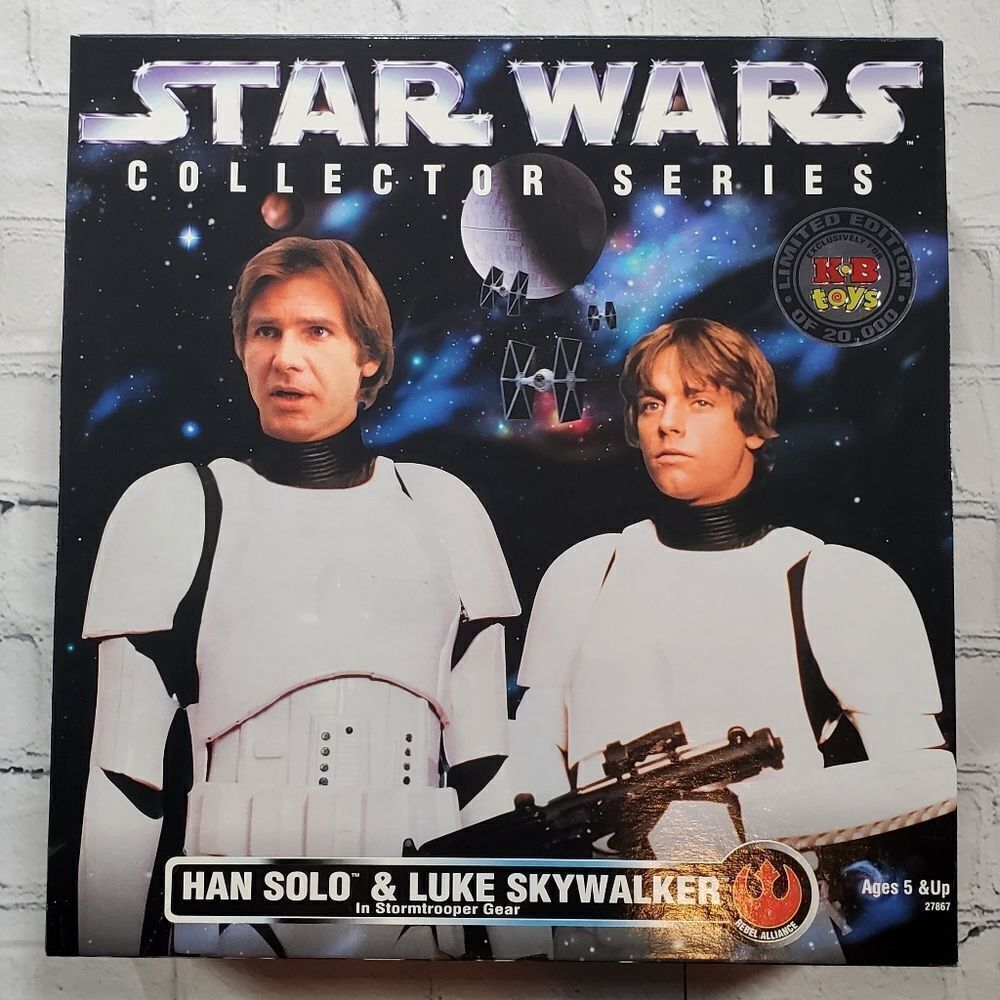 NIB Vintage Star Wars Han Solo & Luke Skywalker Collector Series Figures